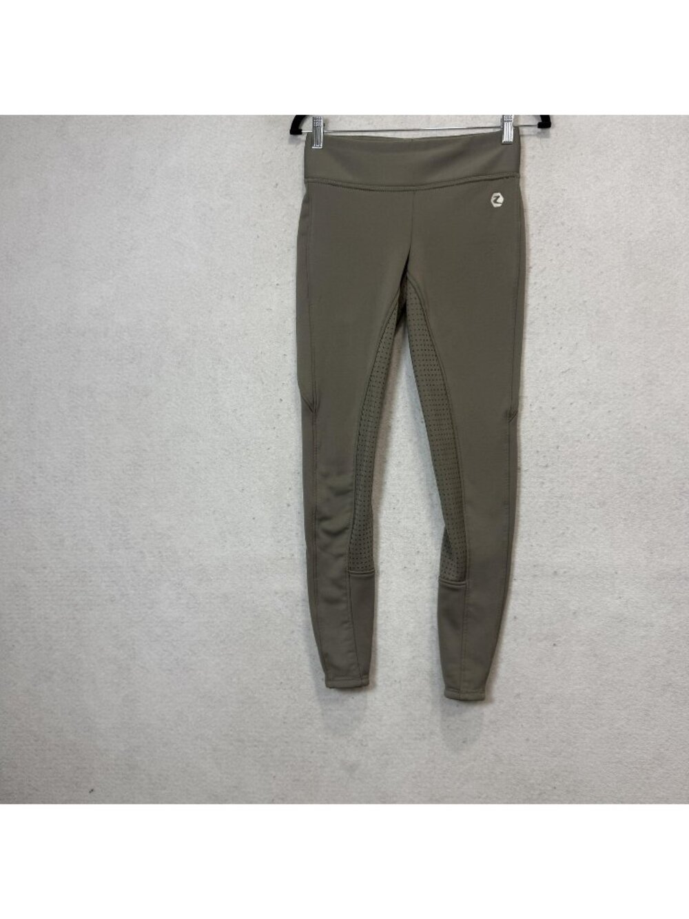 Horze Riding Leggings Womens 22 Green Fleece Lined Full Seat Grip Horse